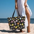 thumbnail image 6 of Honeii Flower Butterfly for Tote Bag with Adjustable Strap,Beach Bag, Waterproof Sandproof Beach Tote Bag, Large Capacity Foldable Beach Bags, 6 of 7