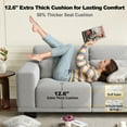 thumbnail image 5 of CHITOOMA 65" Loveseat Sofa for Small Spaces, Upholstered Couch with 2 Pillows and Removable Linen Cover, Deep Seat Sofa with Wide Armrests for Living Room, Bedroom, or Office, Gray, 5 of 16