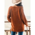 thumbnail image 3 of Cupshe Women's Round Neckline Long Sleeves Split Hem Sweater, 3 of 5