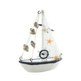 thumbnail image 2 of 14 Inch Wooden Sailboat Ornament With Rudder, Beach Kitchen Bathroom Decor, By Meiiso, Large Inventory!, 2 of 6