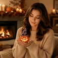 thumbnail image 6 of Halloween Night Light Witch Hat Ceramic Pumpkin 4.9in LED Tabletop Fall Decor by OVFUIZ, 6 of 6