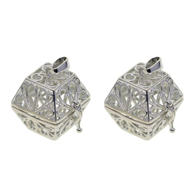 relayinert Perles Cage Médaillon Pendentif Réglages Collier Lotus pour Bricolage Argent Type C 2ensemble