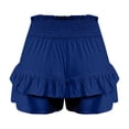 thumbnail image 6 of Nkmbld Women's Summer Shorts Solid Casual Beach Vacation Layered Ruffle Wide Leg Flowy Clothes, 6 of 6
