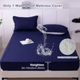 thumbnail image 2 of Lavish Cover Ultra Soft Waterproof Fitted Sheet, Washable Mattress Cover for Home, Hotel(King, Dark Blue), 2 of 9