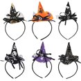 thumbnail image 1 of 6 Piezas Diadema de Sombrero de Bruja, Diademas de Halloween, Tocado de Estrella de Calavera de Araña, Tocado de Mujer para Niños, para Decoración de Halloween, 1 of 5
