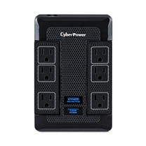 CyberPower HT600WSU2A 6-Outlet 500V Wall Mount Surge Protector, Black
