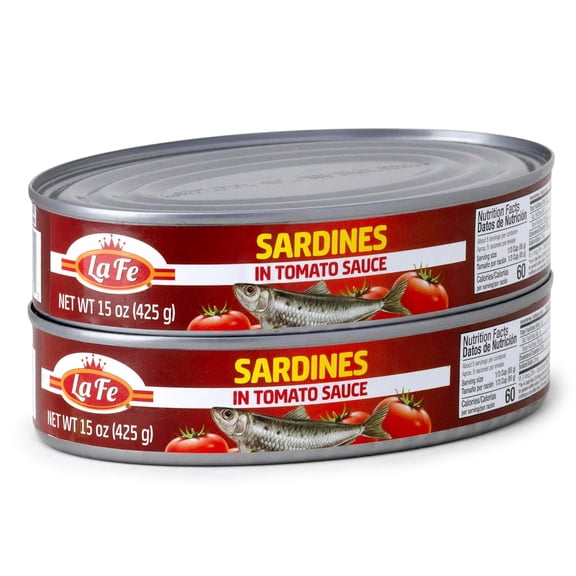 La Fe Sardines in Tomato Sauce 15oz - 2 Pack - Sardinas en Salsa de Tomate - Canned Seafood