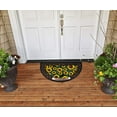 thumbnail image 3 of Sunflower Print Doormat Half Round Door Mat for Front Door Non-Slip Welcome Entrance Way Rug Indoor Decorative Floor Mat Low-Profile Easy Clean (20x31 inches, Sunflower), 3 of 6