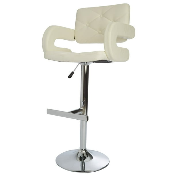 Impressions Vanity Bar Stools Vera Diamond Tufted With 360 Degrees Swivel Seat Counter Height Barstools Quilt Designed Leatherette Cushioned Chair And Contemporary Mirror Finished Base White Com Impressions Vanity Bar Stools Vera, Vanity Bar Stool Height
