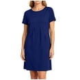 thumbnail image 6 of Byworldtasic Women's 2026 T Shirt Dress Summer Casual Flowy Short Sleeve Ruched Waistline Round Neck Going Out Dress, 6 of 7
