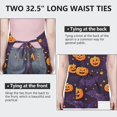 thumbnail image 6 of Halloween Pumpkins and Bat Webs Apron-Garden Aprons for Women with Pockets-Cotton Linen Waterproof Kitchen Cooking Gardening Aprons Adjustable for Kitchen,Cooking,BBQ and Salon 32"x27", 6 of 7