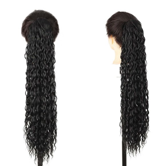 Sifdseng Ponytail Hair Extensions for Long Curly Hair Curly Heat Synthetic Instant Clip Drawstring Ponytail Clip Ponytail Hair Extensions Curly Hair for Black Women Black Best Friend Christmas Gifts