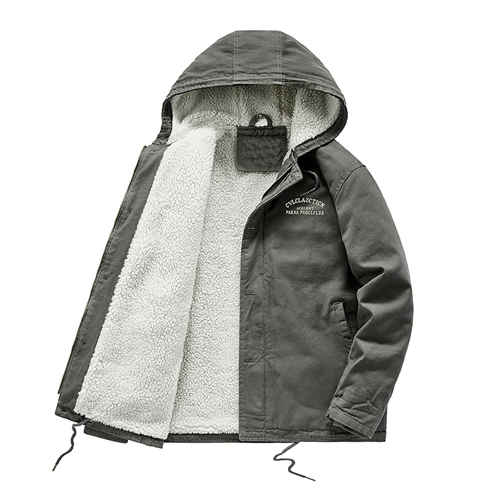 Mens Plus Size Cotton Plus Velvet Jacket Winter New Casual Denim Jacket Military Style Warm Coat 