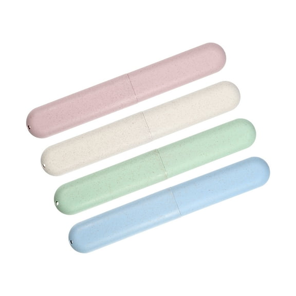 Vocoste Traveling Toothbrush Holders Case PP Green Blue Beige Pink 8.07"x1.22"x0.83" 4 Pcs
