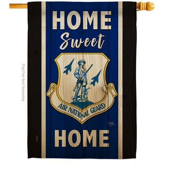 Breeze Decor H108447-BO Home Sweet Air National Guard House Flag Armed Forces Army 28 x 40 in. Double-Sided Decorative Vertical Flags for Decoration Banner Garden Yard Gift