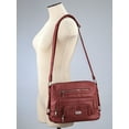 thumbnail image 5 of B.Amici Margot Westhampton Organizer Hobo, Leather Exterior, Built-In Wallet Pocket, Over The Shoulder/Crossbody Bag, Women’s, Cordovan Design – Measures 12" Wide x 9" High x 3" Deep, 5 of 15