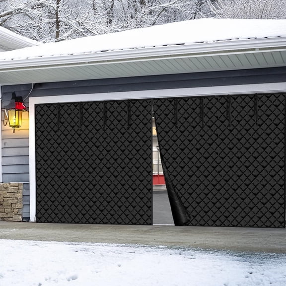 VEVOR Garage Door Screen for Winter, 16x7FT, Garage Door Insulation Kit, Magnetic Thermal Insulated Door Curtain with 300D Oxford Fabric Heavy Duty Weighted Bottom, Easy Assembly for Garage Door