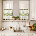 thumbnail image 3 of 3 Piece Kitchen Curtains and Valances Set Yellow Lemon Cafe Curtains 24 Inch Length Summer Botanical Black White Plaid Pastoral Valance & Tier Curtain for Living Room Bedroom Window 54"x18"+27"x24"*2, 3 of 6