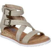 Women's Skechers BOBS Desert Kiss Golden Trail Strappy Sandal Natural 8.5 M