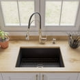 thumbnail image 6 of Black Matte 27" x 18" Fireclay Undermount / Drop In Firelcay Kitchen Sink, 6 of 11