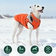 thumbnail image 4 of Kuoser Dog Winter Coat, 2 in 1 Pet Jacket with Harness Built in, Medium Dog Clothes, Waterproof and Windproof, Orange, 4 of 7