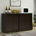 thumbnail image 5 of Spaco Kitchen Storage Cabinet, Cabinet with Wood Sliding Door, Cabinet for Indoor, Brown, 5 of 11