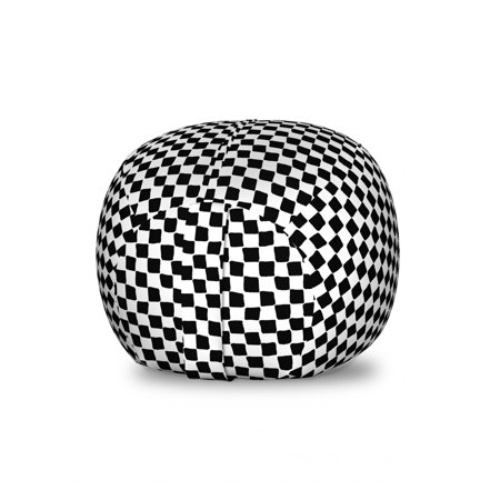 Mudcloth Storage Toy Bag Chair  Geometric Contemporary Style Checkered Abstract Squares Pattern Urban Design  Stuffed Animal Organizer Washable Bag  Small Size  Black and White  by Ambesonne