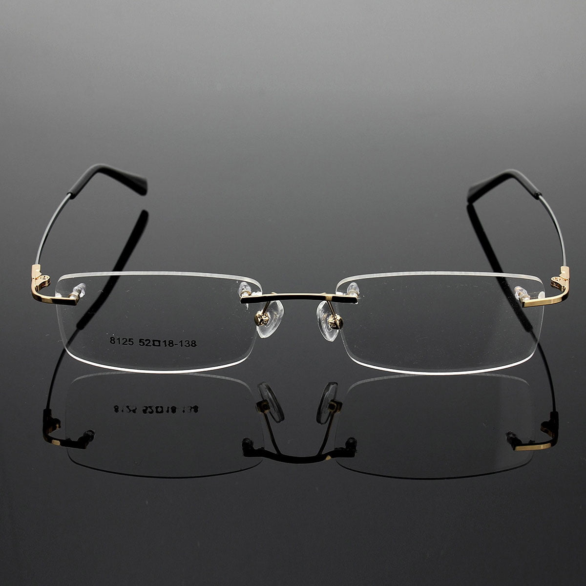 Unisex Rimless Glasses Lightest Rx Optical Eyeglasses Memory Titanium ...