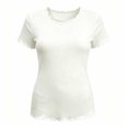 thumbnail image 2 of QSAWXQZ Maternity T Shirt Crew Neck Short Sleeve Lettuce Hem Ribbed Stretch Soft Knit Pregnancy Top S, 2 of 9