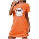 thumbnail image 2 of Camisón corto de talla grande para mujer, camisón de manga corta con estampado de pecho a la moda, camisón para mujer, 2 of 5