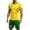 Yellow-C, variant on Brazil National Team Family Matching Outfit V Neck Football Print Short Sleeve T Shirt And Shorts Set Breathable Casual Fan Apparel For Dad And Kids Yellow-D,120