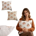 thumbnail image 3 of 18X18 Inch Pumpkin Throw Pillow Cover Embroidered Soft Plush Throw Pillow for Couch Fall Halloween Decor Beige 1 Piece, 3 of 6
