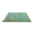 thumbnail image 2 of Ahgly Company Machine Washable Indoor Square Persian Turquoise Blue Traditional Area Rugs, 5' Square, 2 of 4