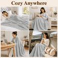 thumbnail image 3 of Unikome Knit Throw Blanket 50" x 60", Soft Lightweight Blanket for Couch, Sofa and Bed, Breathable All Season Decorative Throw, Light Gray, 3 of 7