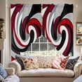 thumbnail image 2 of Abstract Lines Swag Curtain Valance for Windows, Red and Black Classic Match Window Treatments Short Swag Topper for Kitchen Windows Bathroom Bedroom, 36"x63", 2 of 8