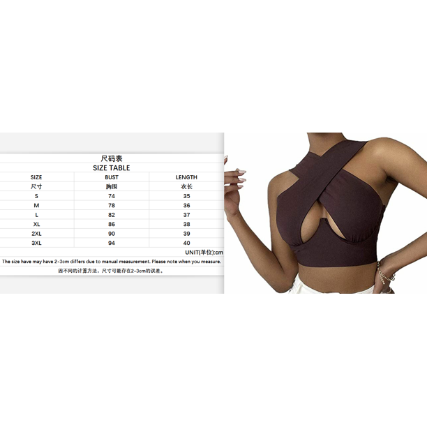 Lizxun Lizxun Women S Criss Cross Tank Tops Sleeveless Solid Color Cutout Crop Tops Walmart Com Walmart Com