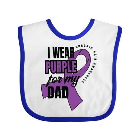 

Inktastic Chronic Pain I Wear Purple For My Dad Gift Baby Boy or Baby Girl Bib