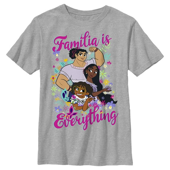 Boy's Encanto Mirabel Familia is Everything Graphic Tee Athletic Heather X Large