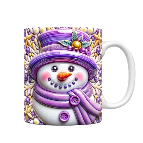 Rollbacks & More Christmas Themed Coffee Mugs Cup for Hot Chocolate Visual Effect Pattern Ceramic Water Festival Mug