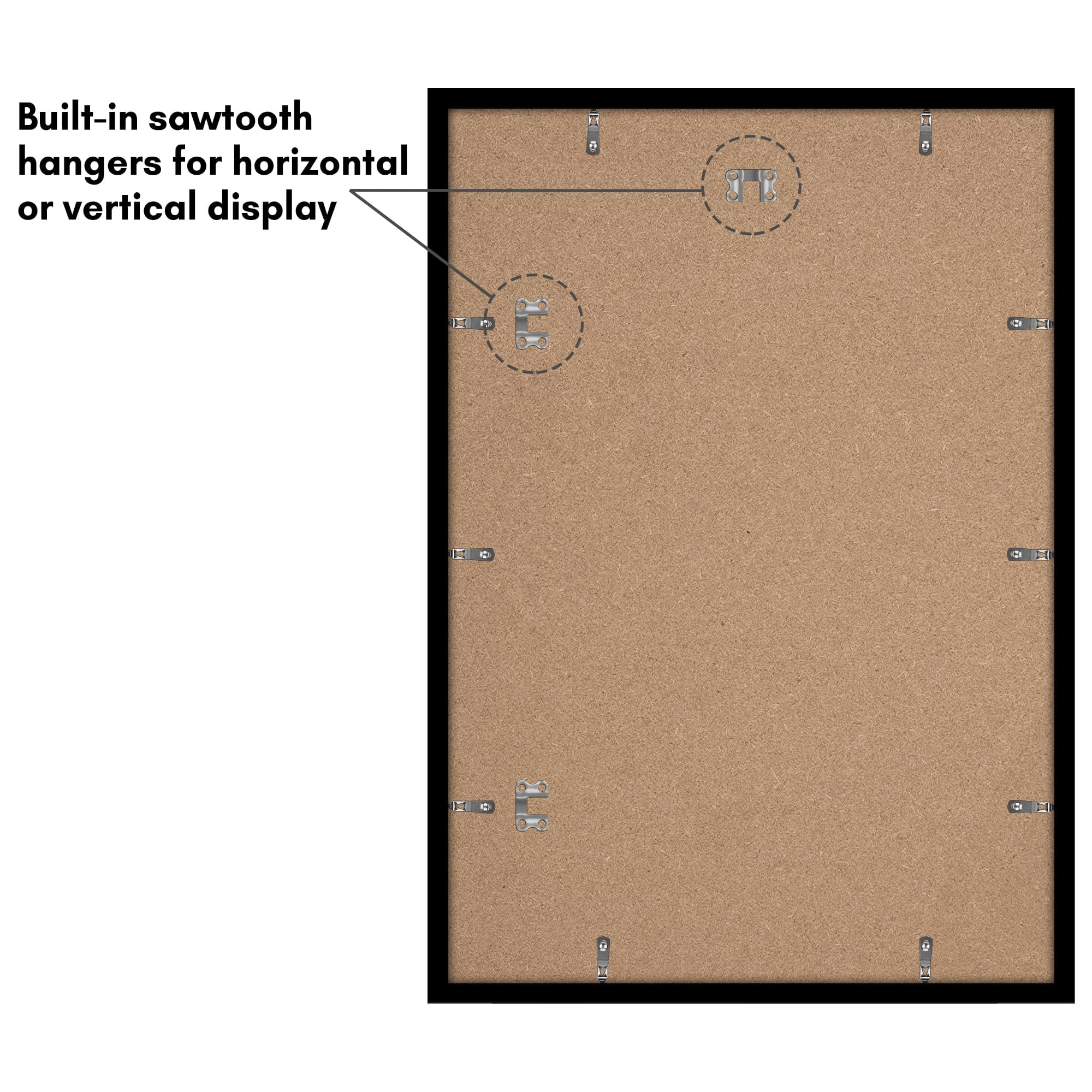 Americanflat 18x26 Poster Frame with Polished Plexiglass - Set of 5 - Use as 14x22 Frame with Mat or Display 18x26 Photo Without Mat - Galleria Collection - Picture Frames for Wall Display - Black