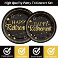 thumbnail image 5 of 96 Pcs Retirement Party Plates Napkins Tableware Set Happy Retirement Supplies Black and Golden, 5 of 7