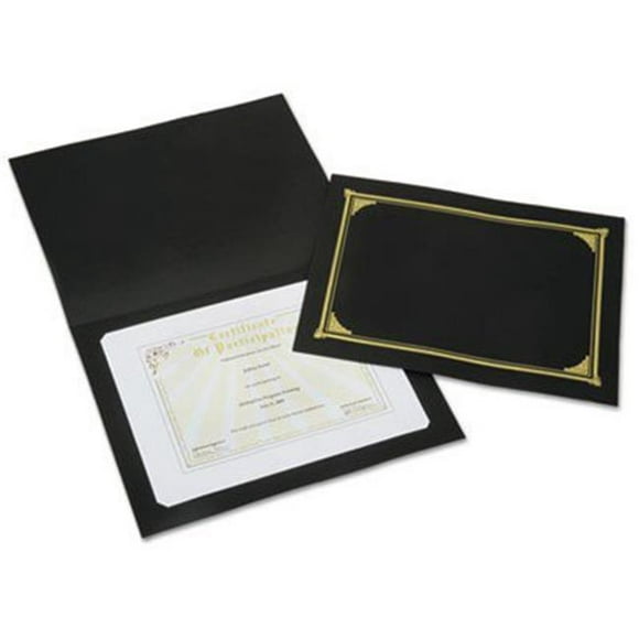 5195770 12,5 x 9,75 Po Couverture de Document en Feuille d'Or de Skilcraft Noir - Pack de 5
