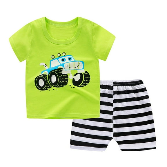 KDFJPTH Kid Toddler Baby Boys Clothes Girl OutfitsCottonPrinted TopCasual2PC Set 2-3 Years