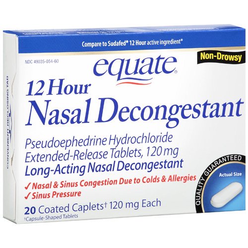 Equate 12 Hour Non Drowsy Long Acting Caplets Nasal Decongestant 24 Ct Walmart Com Equate 12 Hour Non Drowsy Long Acting Caplets Nasal Decongestant 24 Ct Walmart Com