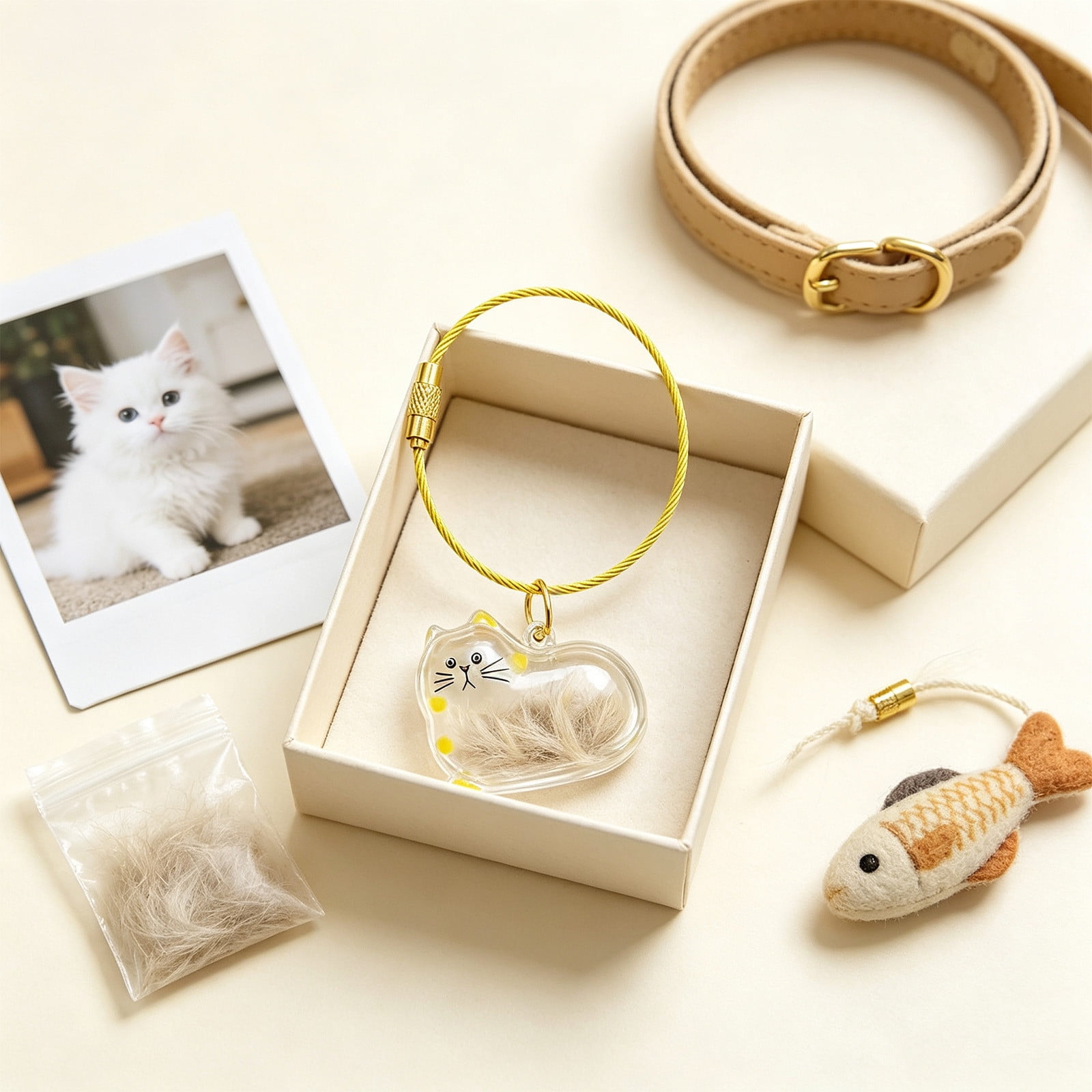 Pet Hair Keepsake Box Mini Locket Pendant Keychain For Dog Cat Fur Storage Portable Pet Remembrance Jewelry Gift For Pet Lovers
