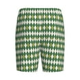 thumbnail image 4 of Rocae Light Green Squares for Men's Soft Sleep Pajama Shorts, Waistband and Pockets, 4 of 9