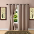 thumbnail image 1 of WARM HOME DESIGNS 1 Pair (2 Panels) of Brown Taupe Color Blackout Bedroom Curtains with Grommets. Each of 2 Insulated Thermal Window Drapes is 38" X 84" in Size and Includes a Matching Tie-Back., 1 of 5