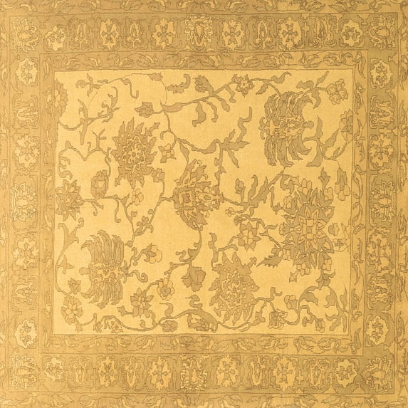 Ahgly Company Indoor Square Persian Brown Traditional Area Rugs, 5' Square