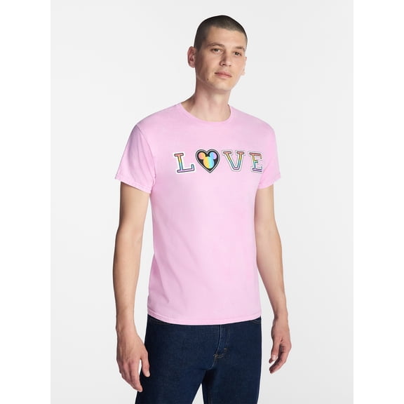Disney Mickey Mouse Live and Love Men's and Big Men's Tie Dye Tee, Sizes S-3XL