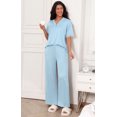 thumbnail image 5 of MINTREUS Women's Pajama Set Short Sleeve Sleepwear Set Soft Two Piece Matching Set with Pockets, 5 of 5